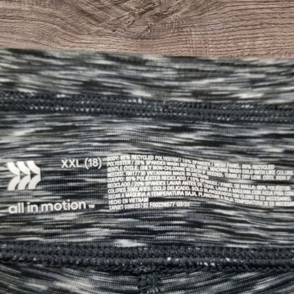 ALL IN MOTION GIRLS GRAY & BLK LEGGINGS SZ-XXL(18) - Picture 6 of 7
